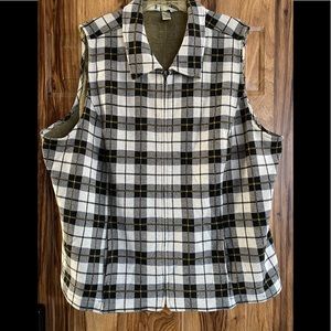 CJ BANKS PLAID ZIP VEST 3X